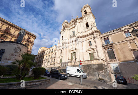 Saint Francis of Assisi Nigh the Immaculate, Religious Architecture in Catania, Sicily, Italy. Italian Tourism, Travel and Holid Stock Photo