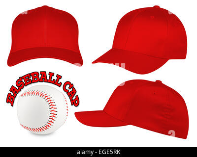 baseball cap in different angles on white background Stock Photo