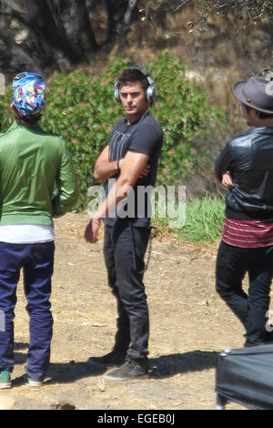 Zac Efron on film set location of his new movie 'We Are Your Friends' Featuring: Zac Efron Where: Los Angeles, California, United States When: 21 Aug 2014 Stock Photo