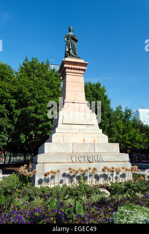 Queen Victoria monument, Victoria Square,  Montreal, province of Quebec, Canada. Stock Photo
