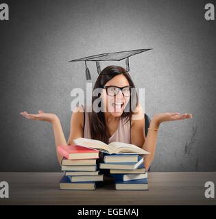 Student arrives at graduation Stock Photo