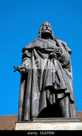 Monument with a statue of Albrecht Dürer, Nuremberg, Middle Franconia, Franconia, Bavaria, Germany Stock Photo