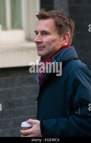 London, UK. 24th February, 2015. Ministers arrive at the weekly cabinet meeting at 10 Downing Street. PICTURED: Health Secretary Jeremy Hunt. Credit:  Paul Davey/Alamy Live News Stock Photo
