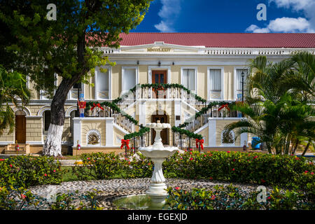 The Legislature of the Virgin Islands decorated for Christmas in Charlotte Amalie, St. Thomas, US Virgin Islands, Caribbean. Stock Photo