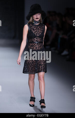 Somerset House, London UK. 24th Feb 2015. London Fashion Week. Ashley Williams shows her Autumn/ Winter 2015 collection at her catwalk show Credit:  Chris Yates/Alamy Live News Stock Photo