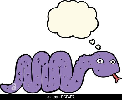 funny cartoon snake with thought bubble Stock Vector