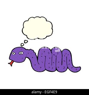 funny cartoon snake with thought bubble Stock Vector