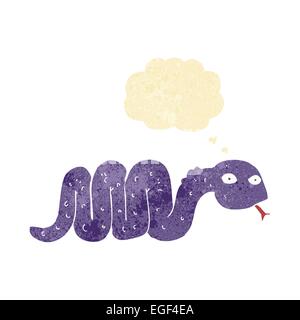 funny cartoon snake with thought bubble Stock Vector