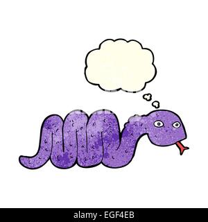 funny cartoon snake with thought bubble Stock Vector