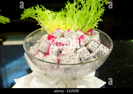 Dragon fruit and vegetable in a bowl Stock Photo