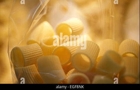 Pasta Ditalini in a plastic bag Stock Photo