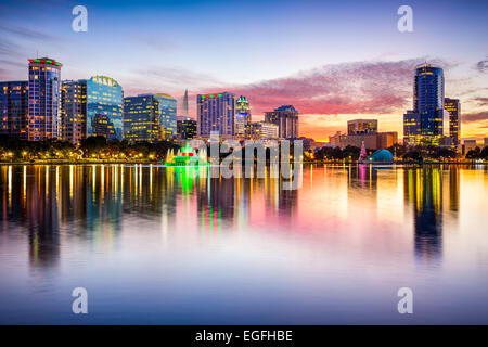 Orlando, Florida, USA downtown city skyline from Eola Park. Stock Photo