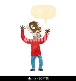 cartoon terrified old man with speech bubble Stock Vector