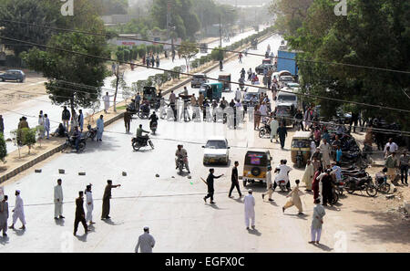 Residents of Sher Shah area protesting against worst condition of ...