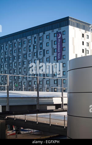 Premier Inn hotel at London Gatwick Airport North Terminal, West Sussex, UK in February Stock Photo