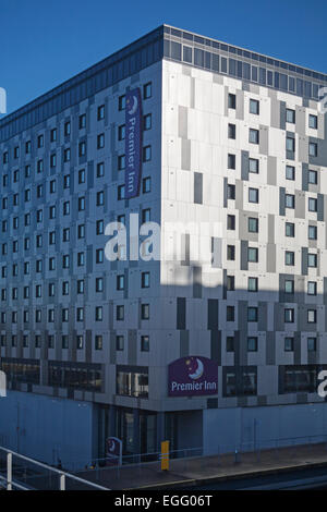 Premier Inn hotel at London Gatwick Airport North Terminal, West Sussex, UK in February Stock Photo