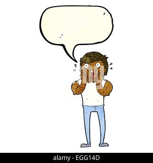 cartoon gasping man with speech bubble Stock Vector