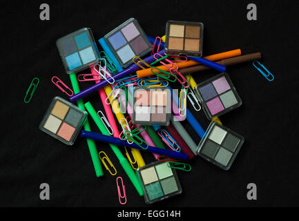 Make up Products-Pens-Paper Clips Stock Photo