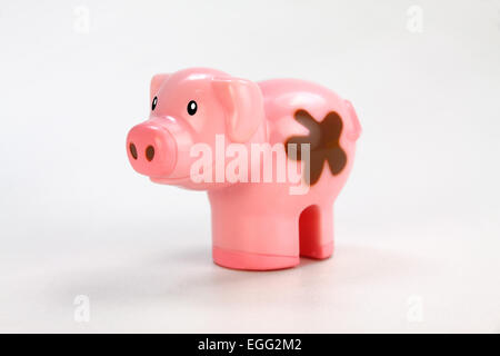 Toy pig on white background Stock Photo