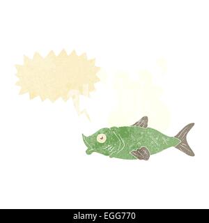cartoon smelly fish with speech bubble Stock Vector