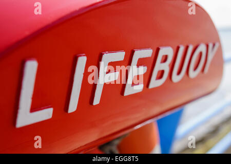 Red Lifebuoy Stock Photo