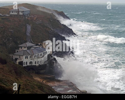 Lewinnick House or Bakers folly, Pentire, Newquay, Cornwall,UK Stock Photo