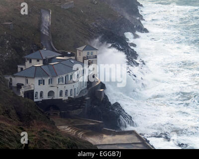 Lewinnick House or Bakers folly, Pentire, Newquay, Cornwall,UK Stock Photo