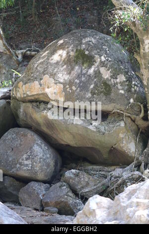 Waterfall in Thailand on Koh Samui photographed closeup Stock Photo