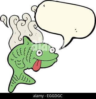 cartoon smelly fish with speech bubble Stock Vector