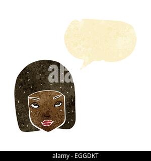 Cartoon Annoyed Female Face With Speech Bubble Stock Vector Image & Art 