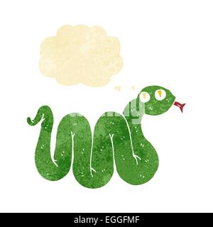 funny cartoon snake with thought bubble Stock Vector