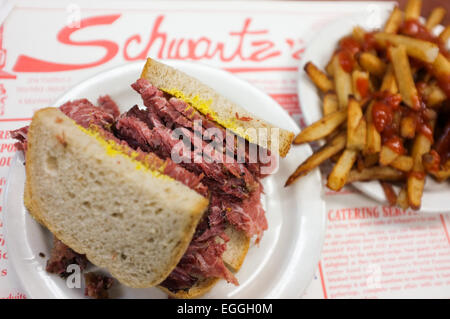 Schwartz's deli located on St. Laurent in Montreal, Que., April 27, 2012. Stock Photo