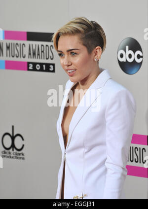 LOS ANGELES, CA - NOVEMBER 24, 2013: Miley Cyrus at the 2013 American Music Awards at the Nokia Theatre, LA Live. Stock Photo