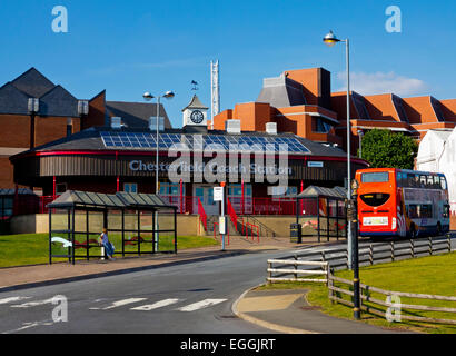 Chesterfield coach station opened on 3 May 2005 Chesterfield, Derbyshire, England owned by Stagecoach with double decker bus Stock Photo