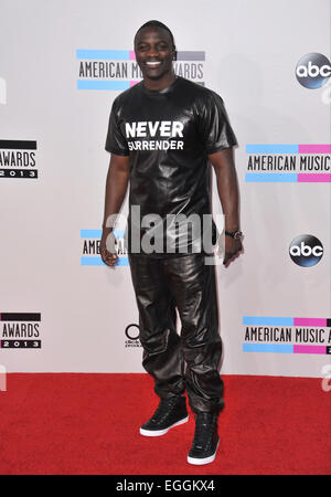 LOS ANGELES, CA - NOVEMBER 24, 2013: Akon at the 2013 American Music Awards at the Nokia Theatre, LA Live. Stock Photo