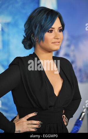 LOS ANGELES, CA - NOVEMBER 19, 2013: Demi Lovato at the premiere of her movie 'Frozen' at the El Capitan Theatre, Hollywood. Stock Photo