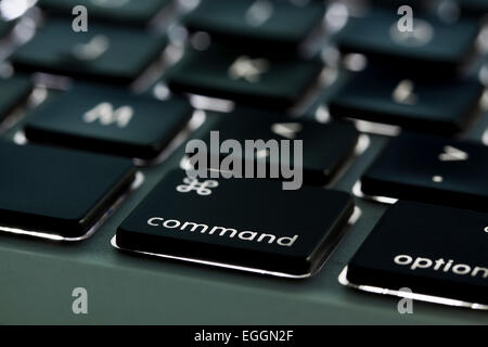 Illuminated Apple Macbook Pro keyboard option key - USA Stock Photo