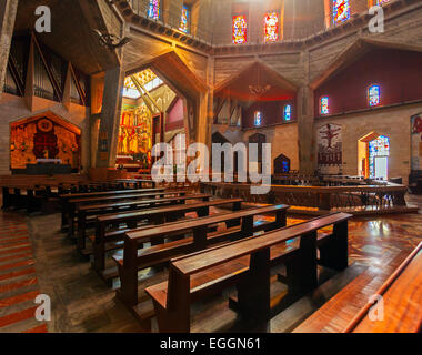 Interior of Annunciation Cathedral in Nazareth, Israel Stock Photo