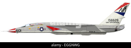Illustration of an RA-5C Vigilante reconnaissance aircraft. RA-5C initially served with RVAH-14, then RVAH-9 before seeing its o Stock Photo