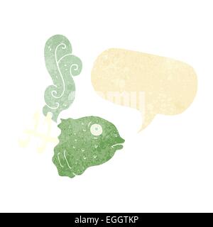 cartoon smelly old fish head with speech bubble Stock Vector