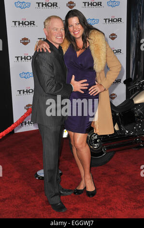 LOS ANGELES, CA - NOVEMBER 4, 2013: Neal McDonough & wife Ruve McDonough at the US premiere of 'Thor: The Dark World' at the El Capitan Theatre, Hollywood. Stock Photo