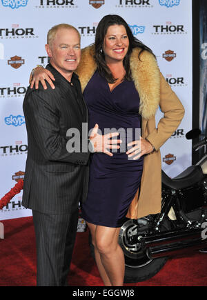 LOS ANGELES, CA - NOVEMBER 4, 2013: Neal McDonough & wife Ruve McDonough at the US premiere of 'Thor: The Dark World' at the El Capitan Theatre, Hollywood. Stock Photo