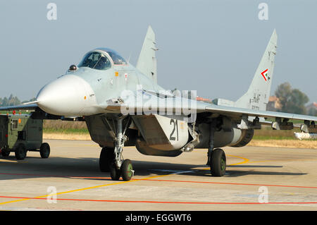 MiG-29 Fulcrum from the Hungarian Air Force at Cervia Air Base, Italy during exercise Unit Exchange 2006. Stock Photo