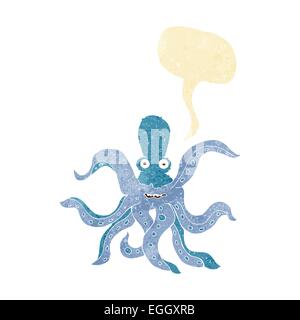 cartoon giant octopus with speech bubble Stock Vector