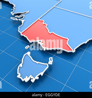 Australia map with Victoria state highlighted Stock Photo