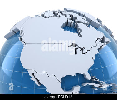 united states and canada on world map Stock Photo: 169505722 - Alamy