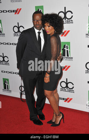 LOS ANGELES, CA - OCTOBER 13, 2013: Angela Bassett & Courtney B. Vance at the 17th Annual Hollywood Film Awards at the Beverly Hilton Hotel. Stock Photo