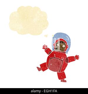 cartoon astronaut with thought bubble Stock Vector