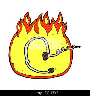 burning call center headset cartoon Stock Vector