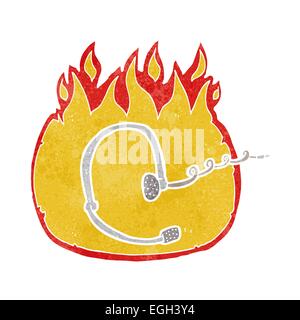 burning call center headset cartoon Stock Vector